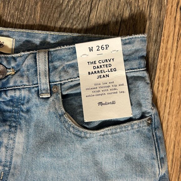 Madewell The Petite Curvy Darted Barrel-Leg Jean Edmonson Size 26P NWT NU759 - Picture 3 of 5
